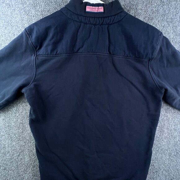 Vineyard Vines 1/4 Zip Jacket Sweatshirt XS Cotton Navy Blue Pink Fox Logo - Picture 11 of 11